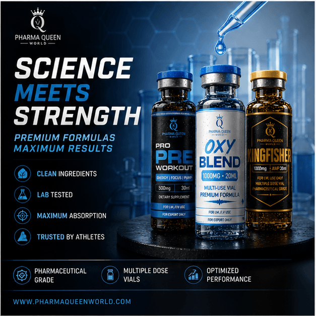 Science Meets Strength Pharma Queen World product banner